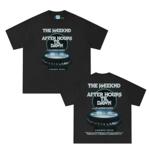 Y2K Casual Tops Canadian Singer AFTER HOURS DAWN EUROPE2026 TEE HighQuality Weeknd TOPS Round Neck Unisex Print Cotton Clothing